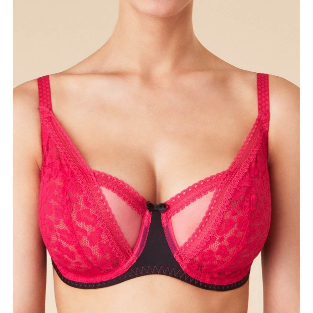 PASSIONATA BY CHANTELLE Lace Underwire Demi Bra Pink #5915 32D NEW